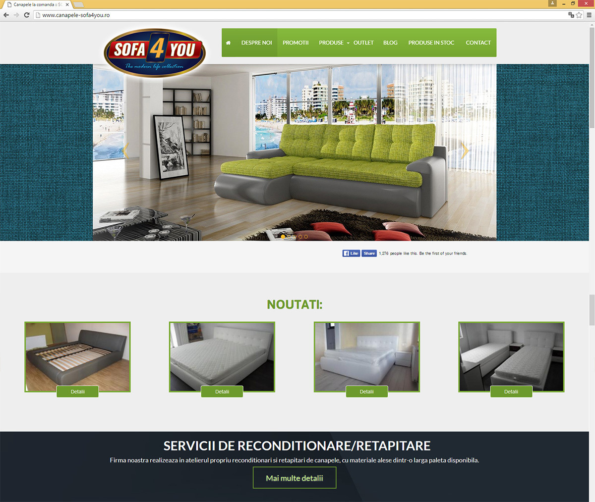 Realizare site web magazin de canapele din Cluj-Napoca