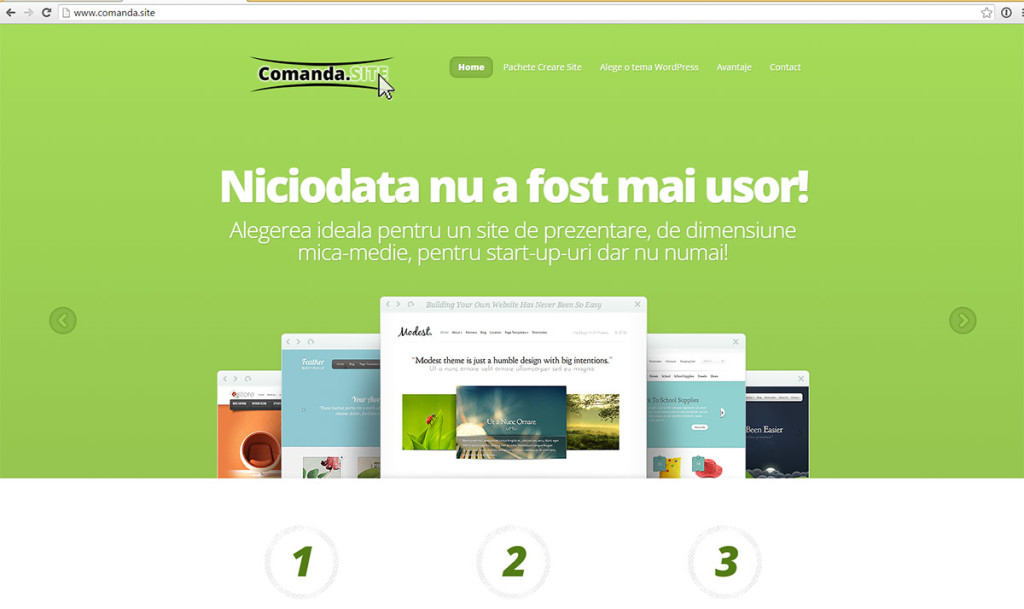 comanda site - site-uri ieftine de prezentare, bazate pe WordPress